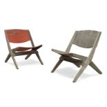 Ernest Race (1913-1964), a pair of 'Cormorant' garden chairs c.1960 with bent plywood construction