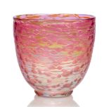 Loetz, an iridescent glass vase Early 20th Century The pink oviform glass decorated with horizontal,