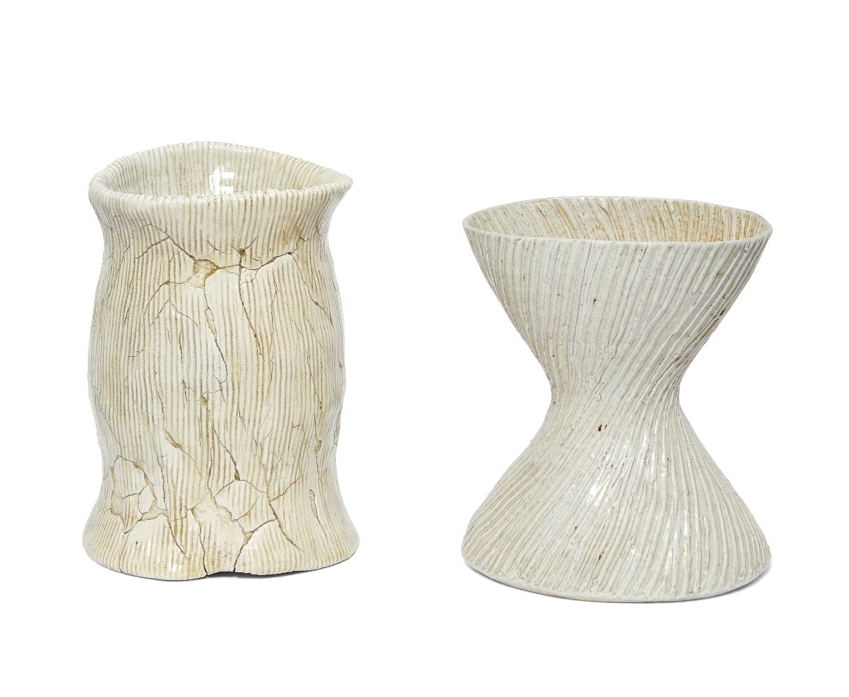 Sarah Walton (1945-), a waisted vase c. 1990, impressed seal to base A waisted stoneware vase with