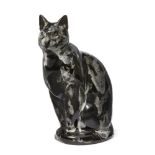 Charles Vyse (1882-1971), a stoneware cat 1936, signed VYSE and dated to base A stoneware model of a
