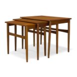 BR Gelsted, a teak nest of tables c.1960, stamped maker's mark to underside With three graduated