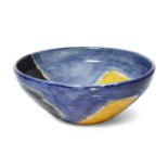 David Garland (1941-), a large open bowl c.1990, signed to base A large earthenware bowl decorated