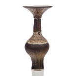 Dame Lucie Rie (1902-1995), a fine porcelain vase c.1980, impressed seal to base A fine tall vase of