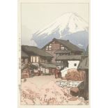 Hiroshi Yoshida, Japanese 1876-1950, Fujiyama from Futanasu, 1928, woodblock print in colours,