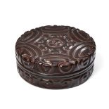 A Chinese tixi lacquer circular box and cover, Ming dynasty, 16th century, finely carved through