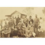 FELICE BEATO, seven albumen prints, British officers at Kathan, Burma, four 15.5cm x 20.5cm and