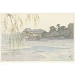 Hiroshi Yoshida, Japanese 1876-1950, Kamogawa in Kyoto, 1933, woodblock print in colours, signed