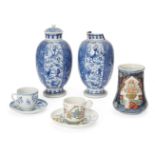 A collection of seven pieces of Japanese porcelain, 19th century, comprising a pair of jars and
