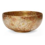 A Japanese Satsuma chrysanthemum bowl, Meiji period, decorated in gold, red, blue, green and