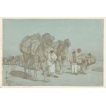 Hiroshi Yoshida, Japanese 1876-1950, Caravan From Afghanistan, 1932, woodblock print in colours,