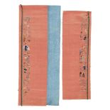 A collection of Chinese silks, 18th-19th century, to include embroidered sleeves and panels,