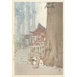 Hiroshi Yoshida, Japanese 1876-1950, Misty Day in Nikko, 1937, woodblock print in colours, signed