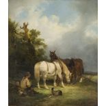 William Shayer Jnr., British 1811-1892- The Ploughman’s Rest; oil on canvas, 76x63.5cm Note: A