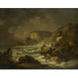 George Morland, British 1763-1804- Saving the Remains of a Wreck, c.1790; oil on canvas, signed,