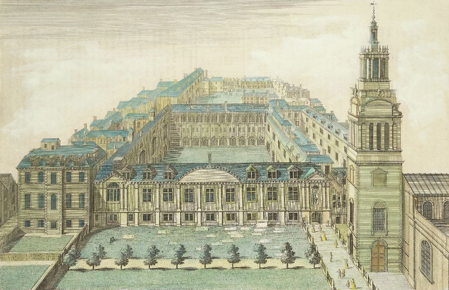 Benjamin Cole, British fl.1723-1767- The Custom House, from John Stowe’s 'A Survey of London'; - Image 2 of 12