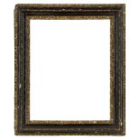 An Italian Parcel Gilded and Ebonised Bolection Frame, 18th century, with stiff leaf sight, plain