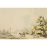 Samuel Howitt, British 1756-1822- Countryside scenes with horse and carts; watercolours, six, each