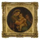 After Raphaello Sanzio, called Raphael, Italian 1483-1520- Madonna della Sedia; oil on canvas,