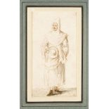 French School, mid 18th Century- Studies of Clergymen; pen and brown ink and wash, five, 15x9cm (