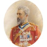 British School, late 19th century- Portrait miniature of Lieut Colonel Trevenen James Holland C.