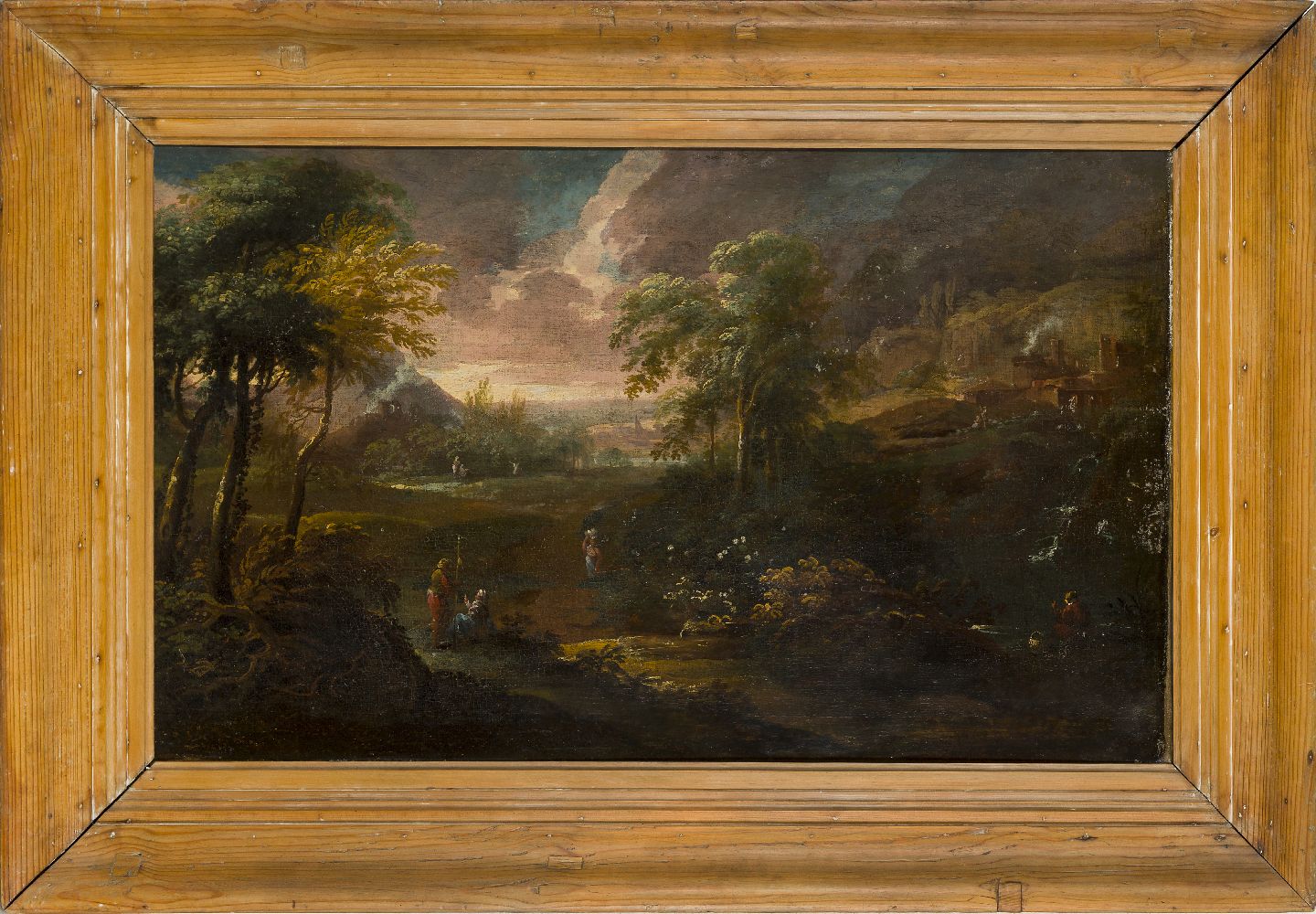 Follower of Jan Frans van Bloemen, called l'Orizzonte, Flemish 1662-1749- Classical Landscape with - Image 2 of 3