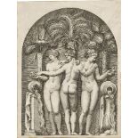 Marco Dente, Italian act.1515-1527- Speculum Romanae Magnificentiae: The Three Graces, after