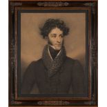 Francis William Wilkin, British 1791-1842- Portrait of a gentleman, half-length standing in a