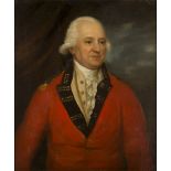 British School, late 18th century- Portrait of a British Army officer, half length, turned to the