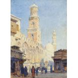 Tristram James Ellis, British 1844-1922- View in Cairo; watercolour, signed, titled and dated