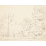 William Turner of Oxford OWS, British 1789-1862- Wood Eaton Church; pencil, titled, signed to the