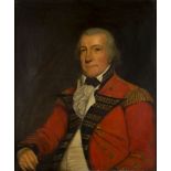 British School, late 18th century- Portrait of a British Army Officer, half-length, turned to the