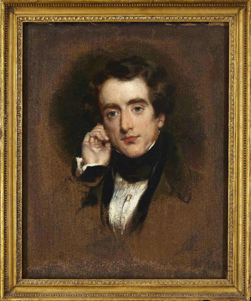 Circle of Sir Thomas Lawrence PRA, British 1769-1830- Portrait of a gentleman, head and shoulders;