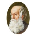 British School, mid 19th century- Portrait of an elderly man; watercolour heightened with white,