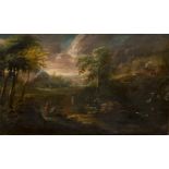 Follower of Jan Frans van Bloemen, called l'Orizzonte, Flemish 1662-1749- Classical Landscape with