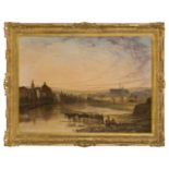 Sir Augustus Wall Callcott RA, British 1779-1884- A view of Dordrecht at Sunset, c.1830-40; oil on