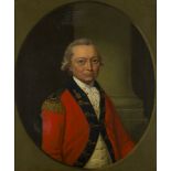 British School, late 18th century- Portrait of a British Army Officer, half-length, turned to the