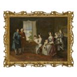 English School, circa 1760-1780- Portrait of Sir John and Lady Hopkins with their children, and
