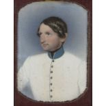 German/Russian School, 19th century- Portrait miniature of an officer, half-length turned to the