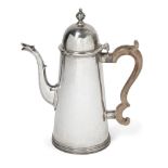 A silver coffee pot, London, c.1982, Solomon Joel Phillips, of straight, tapering form with plain