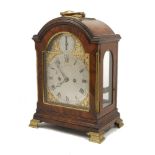 A George III brass mounted mahogany bracket clock, Aynsworth and John Thwaites, London, arched brass