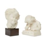 A French marble bust of a laughing boy, in the style of Jean-Baptiste Carpeaux, late 19th century,