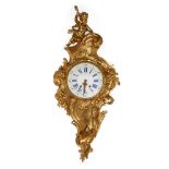 A French Louis XV style gilt-bronze cartel clock, early 20th century, the rococo style case