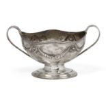 A George III silver bonbon dish, London, c.1804, Robert Gaze, the twin-handled body decorated with