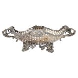 A nineteenth century Austrian silver oval basket, possibly Vienna, c.1858, maker's mark rubbed, of