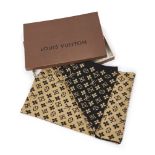 A Louis Vuitton scarf, the wool weave design with recurrent distinctive 'LV' initial, in beige and