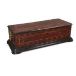 A Swiss burr walnut music box, by Samuel Troll Fils, Geneva, late 19th century, No 2218, lever wind,