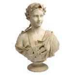 An Italian marble bust of Erato, after Cesare Lapini, 1848-1893, dated 1897, modelled with laurel