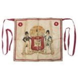 An Odd Fellows organisation banner, 19th century, of square form, the silk body hand painted with
