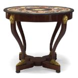 An Italian Pietra Dura inlaid specimen marble centre table, early 20th century, the circular