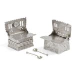 Two 19th century Russian silver salt thrones, one Moscow, c.1866, assay master Victor Savinkov,
